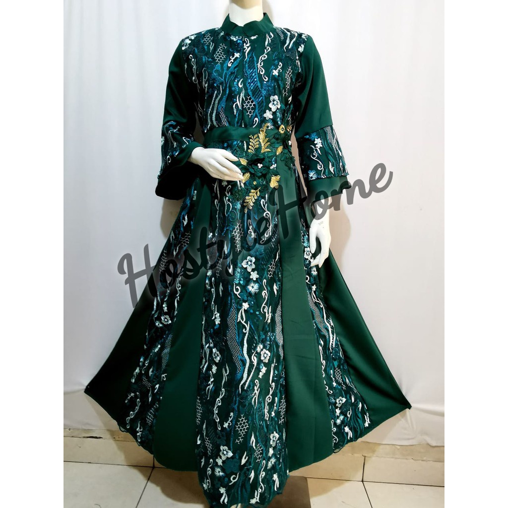 (NEW) JOANA - Baju Gamis Brukat Brokat Tile BUSUI Dress Dewasa Remaja Wanita Perempuan Ibu Muslim Uk