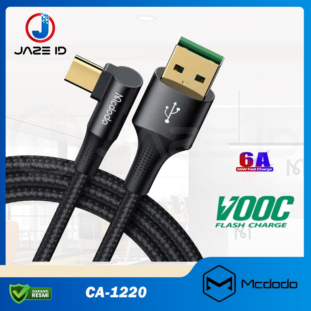 MCDODO CA122 Kabel Siku Type C Turbo Vooc Super Charge 6A Oppo Realme Samsung Huawei