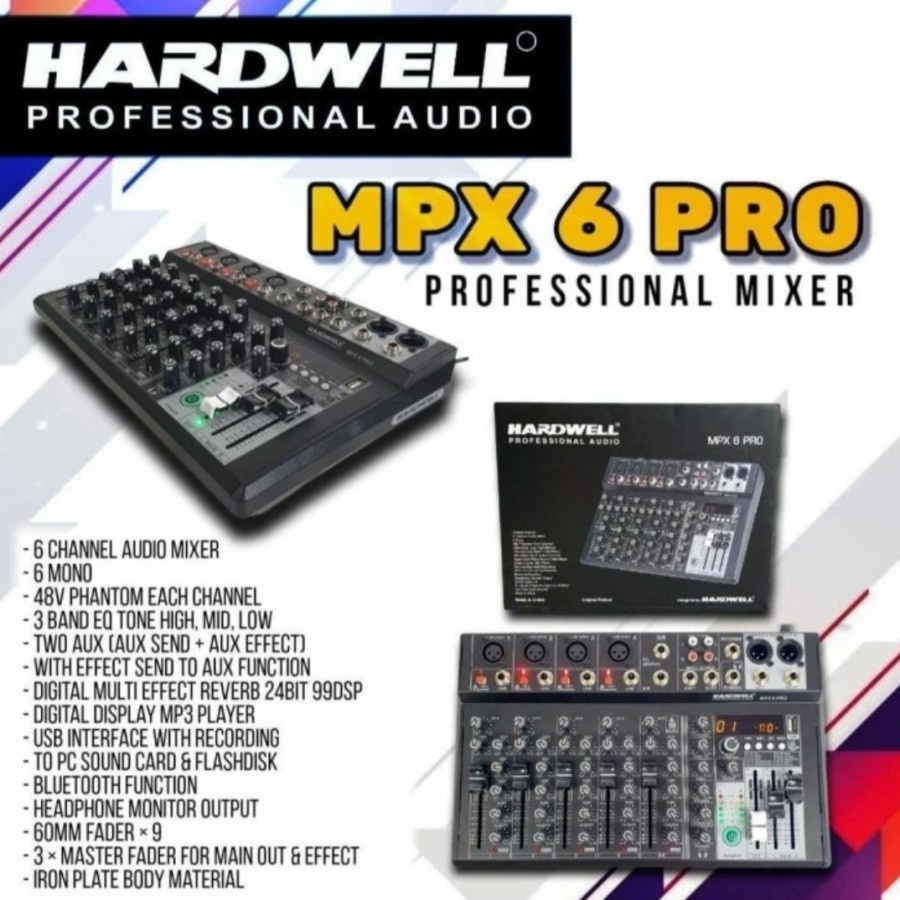 Paket Speaker aktif baretone 15 inch Mixer hardwell mpx6 6 channel