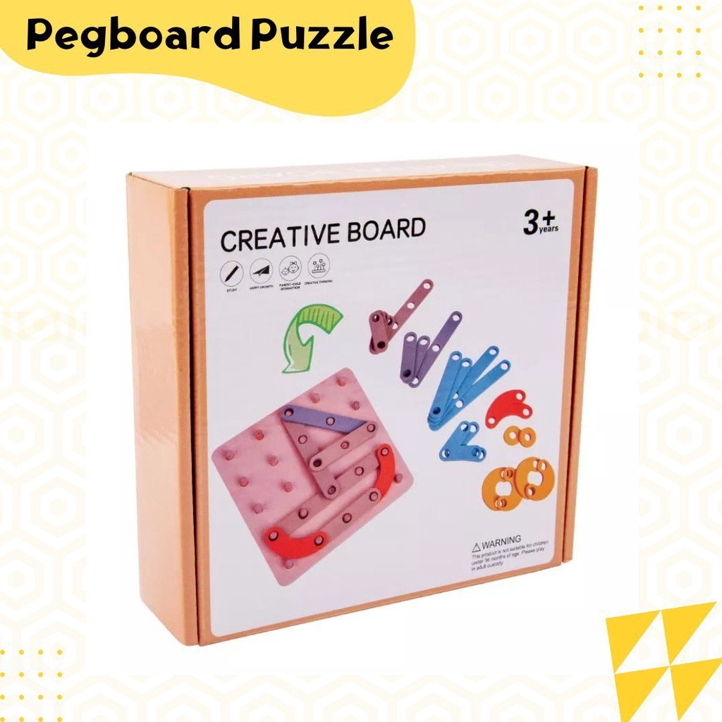 Mainan Anak Creative Box Pegboard Puzzle