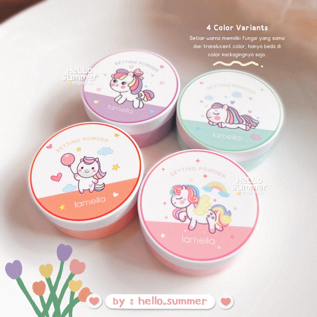 LOOSE POWDER Lameila Fairy Pony Makeup Setting Powder Translucent Color Bedak Tabur