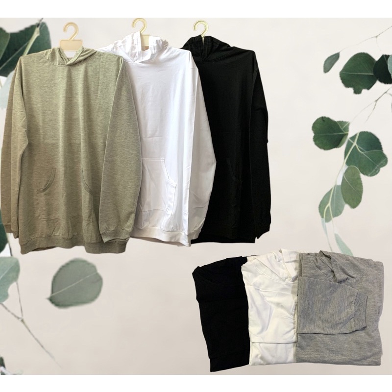 kaos hoodie lengan panjang oversize bigsize jumbo LD 140