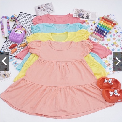 DRESS EIKO BABYDOLL ANAK / DASTER ANAK YUKI/ DRESS ANAK BABYDOLL POLOS 1-6 TAHUN