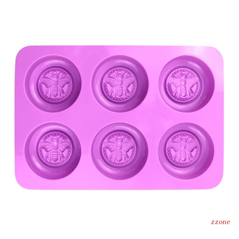 6 Pcs Cetakan Sabun Bentuk Lebah Bulat Bahan Silikon Untuk Dekorasi Kue