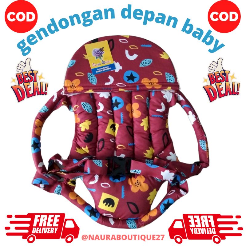 Gendongan bayi/ gendongan baby / gendongan depan ransel polkadot/ gendongan depan baby motif karakter lucu