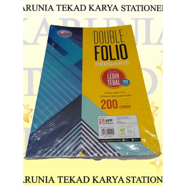 

DOUBLE FOLIO SIDU ISI 200 LBR SATUAN PAK