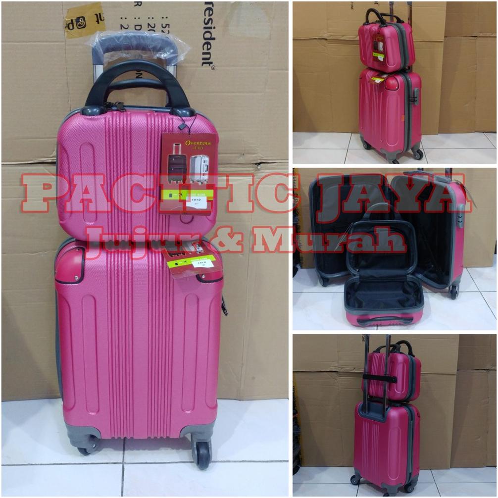 Koper Orentina 16Inch + Beautycase - Pink Fuschia