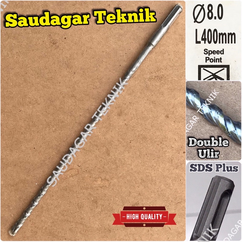 Sds Plus 8mm X 400mm Mata Bor Beton Tembok SDS + 8 mm Panjang 400 mm