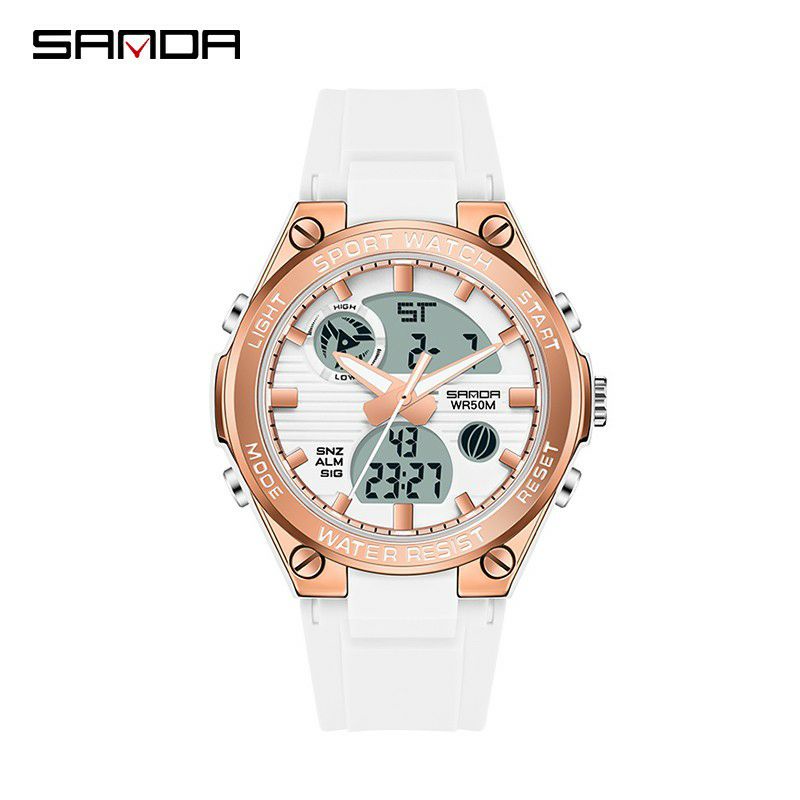 NEW ARRIVAL!! SANDA 6067 Jam Tangan Wanita Digital Analog Dual Time Shockproof Anti Air