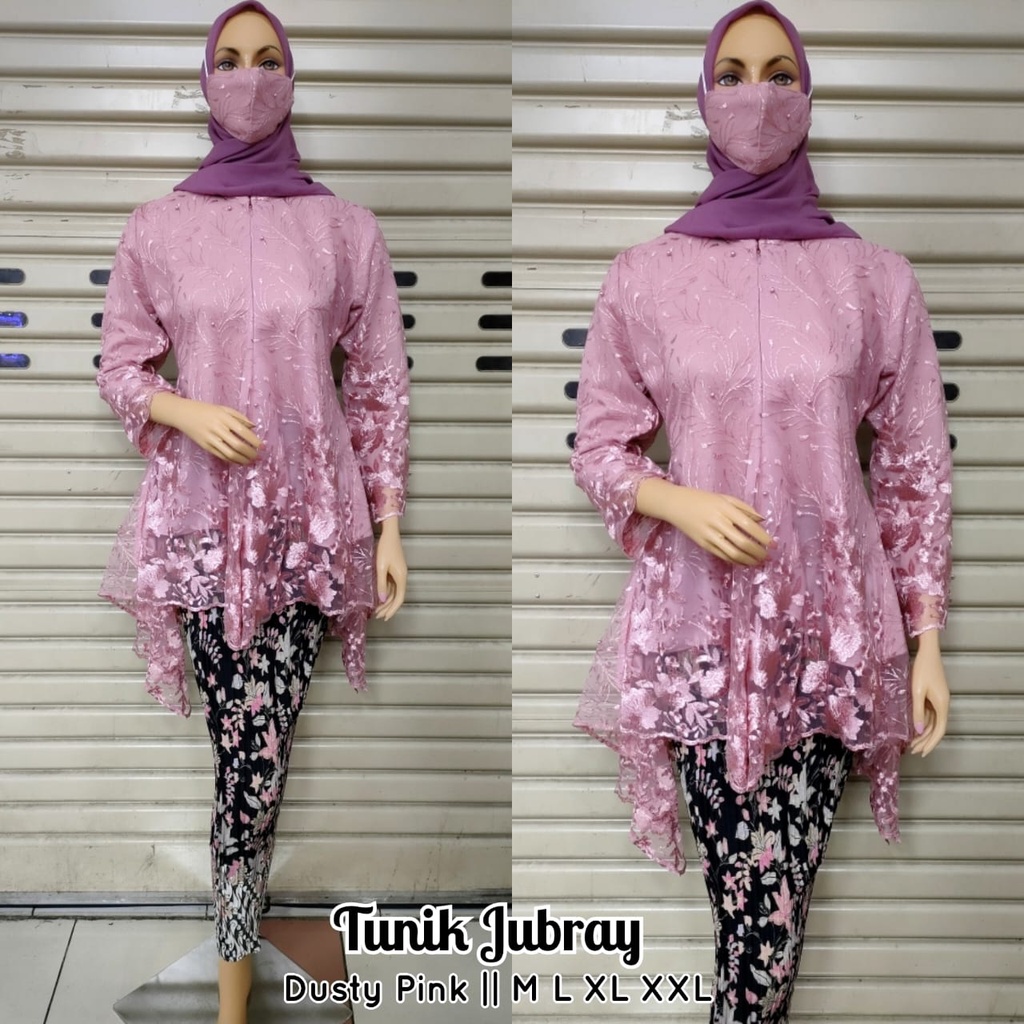 Setelan kebaya tunik jubrai busui friendly | Kebaya modern | Kebaya Favorite | Baju outfit pesta wisuda lamaran pernikahan tunangan Size M L XL XXL