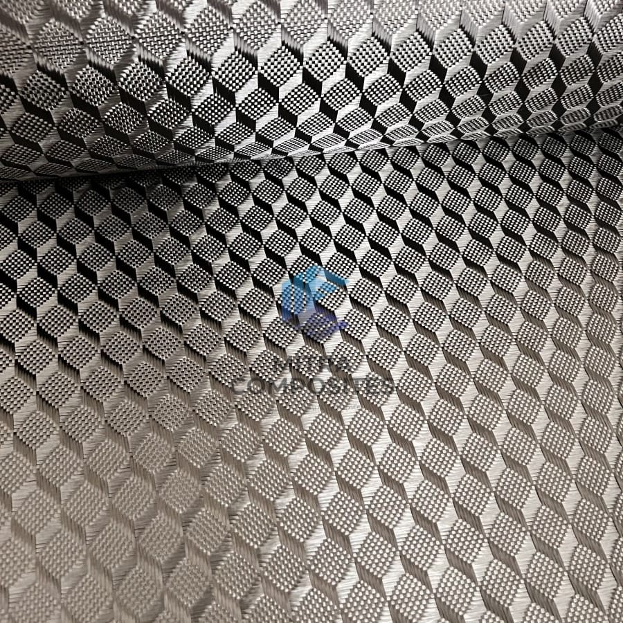 Serat 3K Karbon Carbon Kevlar Fiber Fabric Jacquard 240 gram Kubus Cube