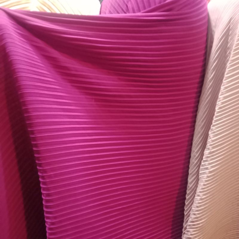 Kain plisket - Kain plisket  Premium - Warna fanta - Bahan Ceruty Meteran - Kain Ceruty Motif - Kain