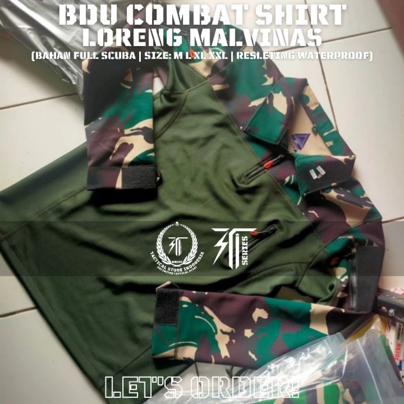 BDU Scuba Loreng Malvinas - BDU Combat Shirt Full Scuba Lengan Panjang