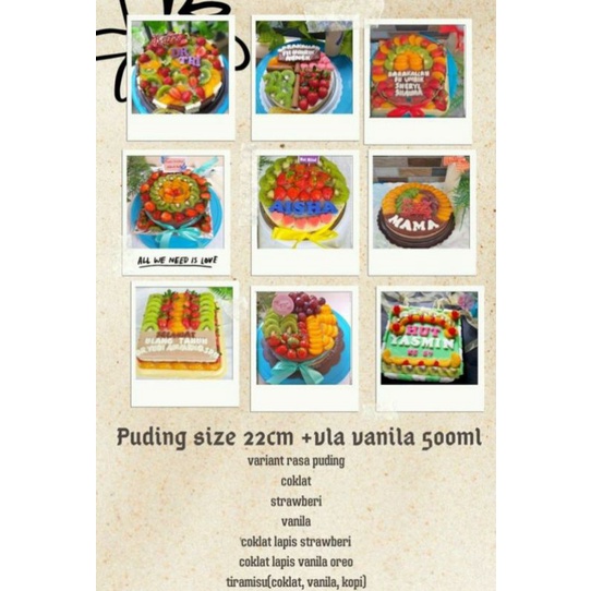 

Puding tart buah/fruit bebas pilih model