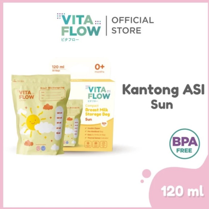 VITAFLOW Kantong ASI 120ml Isi 30pcs Breast Milk Storage Bag Vitaflow