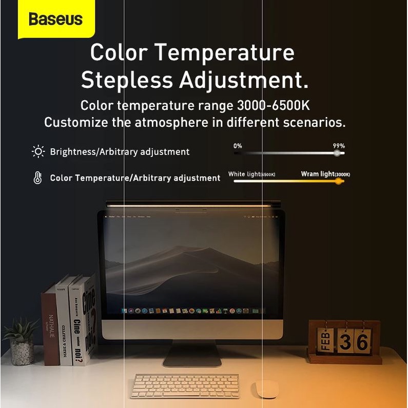 BASEUS I-WOK Fighting Pro Lampu Gantung Layar Monitor Komputer LED Screenbar Hanging Lamp