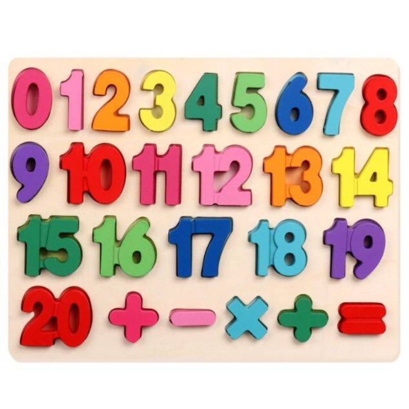 ALPHABET NUMBER PUZZLE - PAPAN HURUF ANGKA / MAINAN EDUKASI KAYU WOODEN UKURAN BESAR