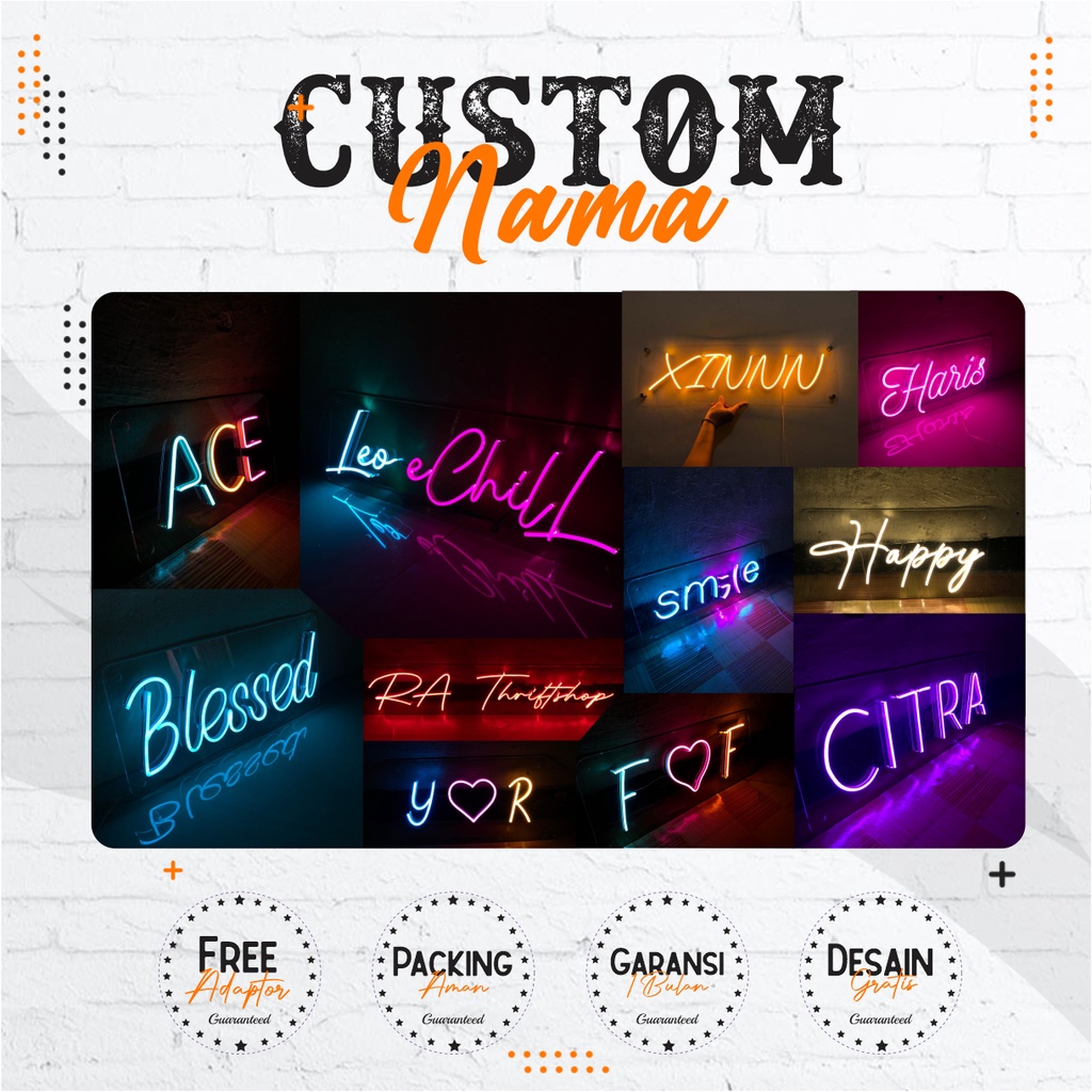 NEON FLEX CUSTOM NAMA | Neon Custom Huruf Nama
