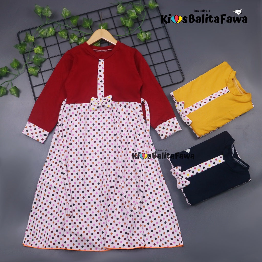 Gamis Pita Uk 3-4 Tahun / Gamis Anak Baju Murah Dress Muslim Ngaji Lengan Panjang Perempuan Cewek