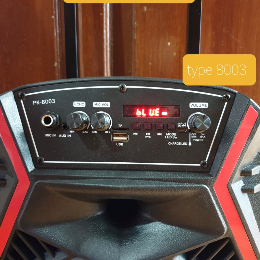 SPEAKER BLUETOOTH KOPER TWS + MIC PK-8003 PK-8009 LED SPEAKER PORTABLE SPEAKER MUSIC BOX BLUETOOTH