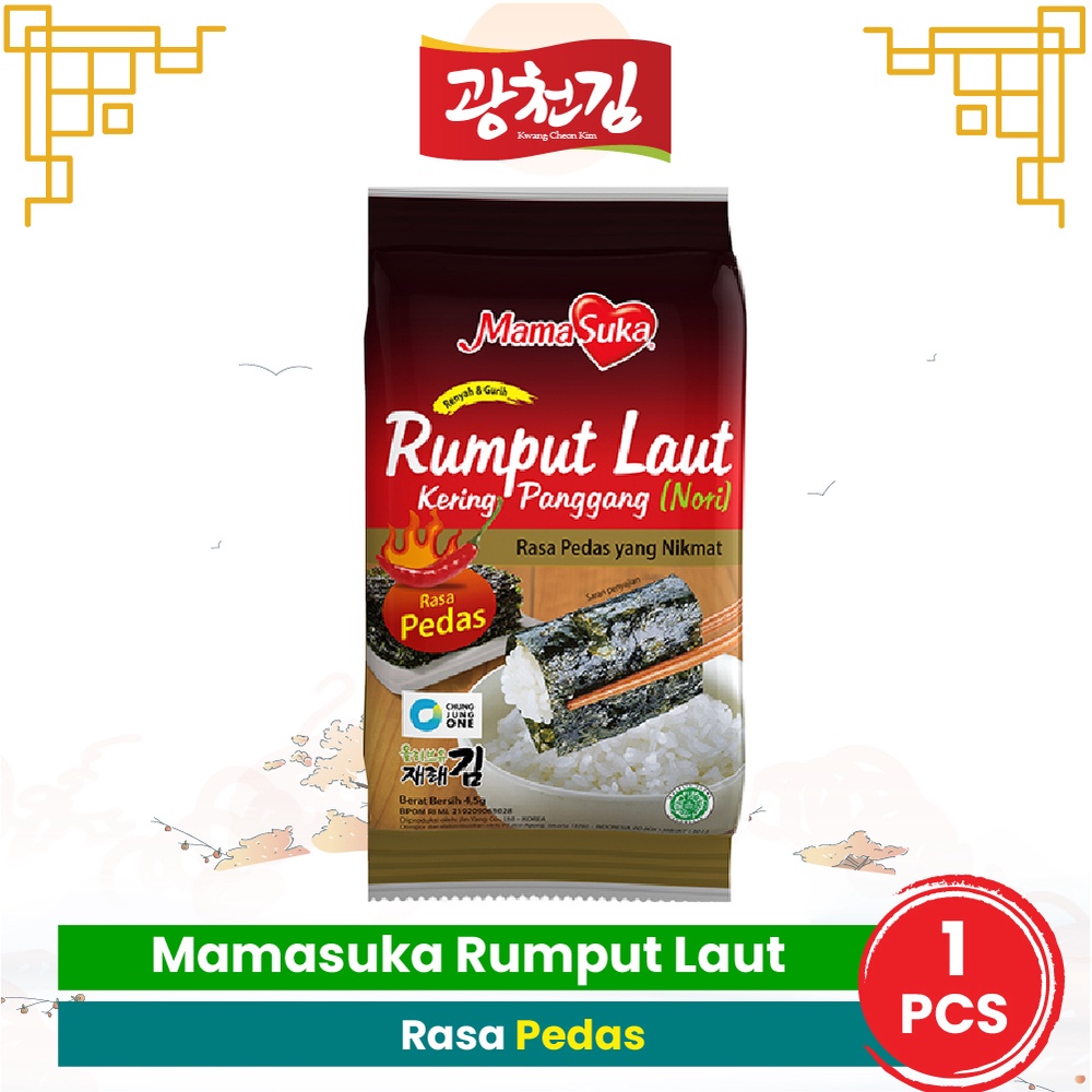 

KC. Mamasuka Rumput Laut Panggang Nori Gim Pedas Spicy isi 1 bungkus