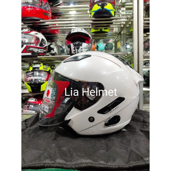helm kyt galaxy flat R solid plain white / helm kyt galaxy polos putih / kyt galaxy flat R putih