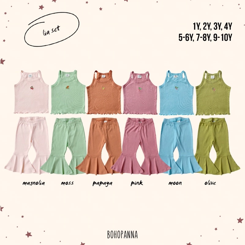 Lia Set Bohopanna - setelan fashion anak perempuan / celana cutbray