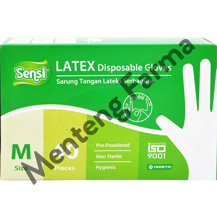 Sensi Latex Disposable Gloves Size M Isi 40 - Sarung Tangan Serbaguna