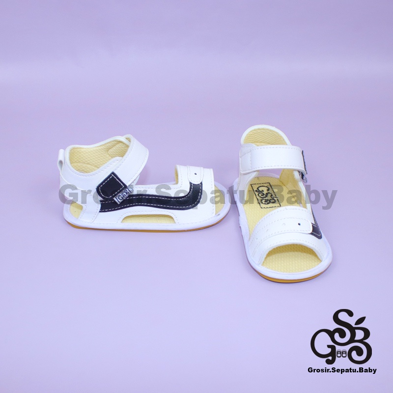 sandal bayi sepatu bayi sendal bayi laki laki perempuan prewalker bayi  umur 2 - 12 bulan model casual S07 polos PUTIH ringan fleksibel &amp; Anti Slip