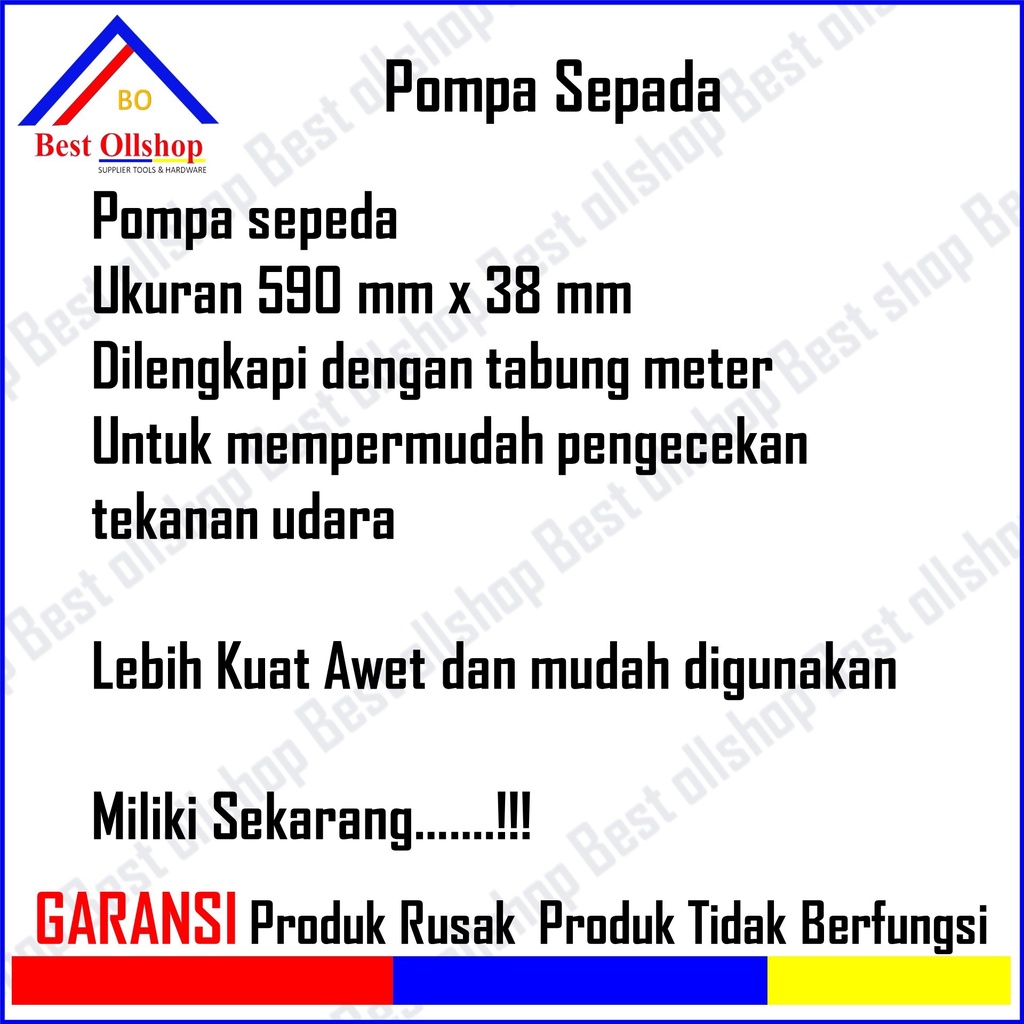 Pompa Ban Tabung Meter Sepeda Motor Mobil Manual Hidrolik Lengkap Kompaan Angin Kompa Tangan Portable