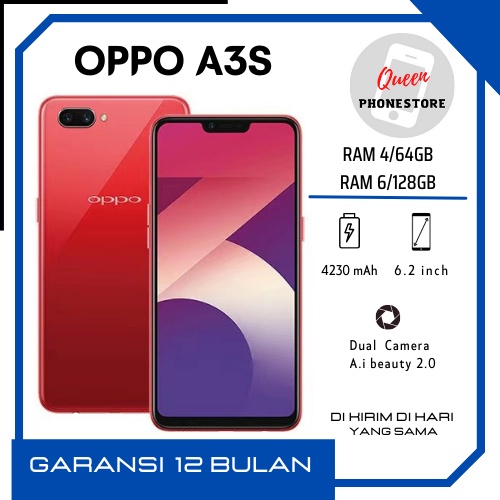 OPPO A3S RAM 6/128GB FULLSET GARANSI 12 BULAN