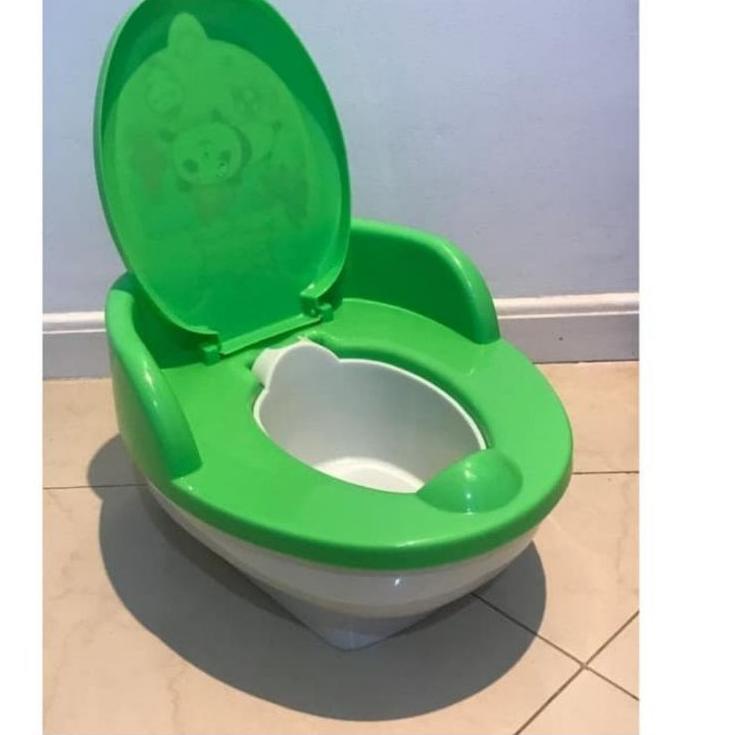 Lebih hemat--Pispot Green Leaf 5109 Bangku Anak Duduk WC Jongkok / Potty Training Seat / Kursi Closet Duduk Anak 1.5 Liter