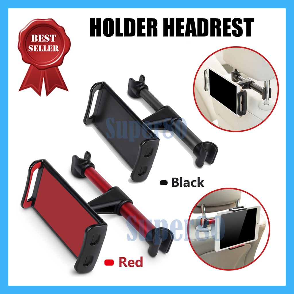 Car Headrest Mount Tablet / HP Sandaran Kepala Kursi Mobil Head Rest Holder TV Tab Utk Penumpang Belakang