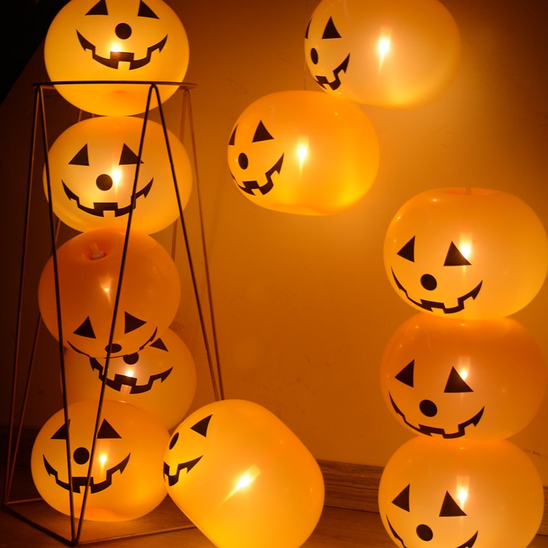 5pcs / Set Balon Latex Bentuk Labu Halloween Untuk Dekorasi Pesta