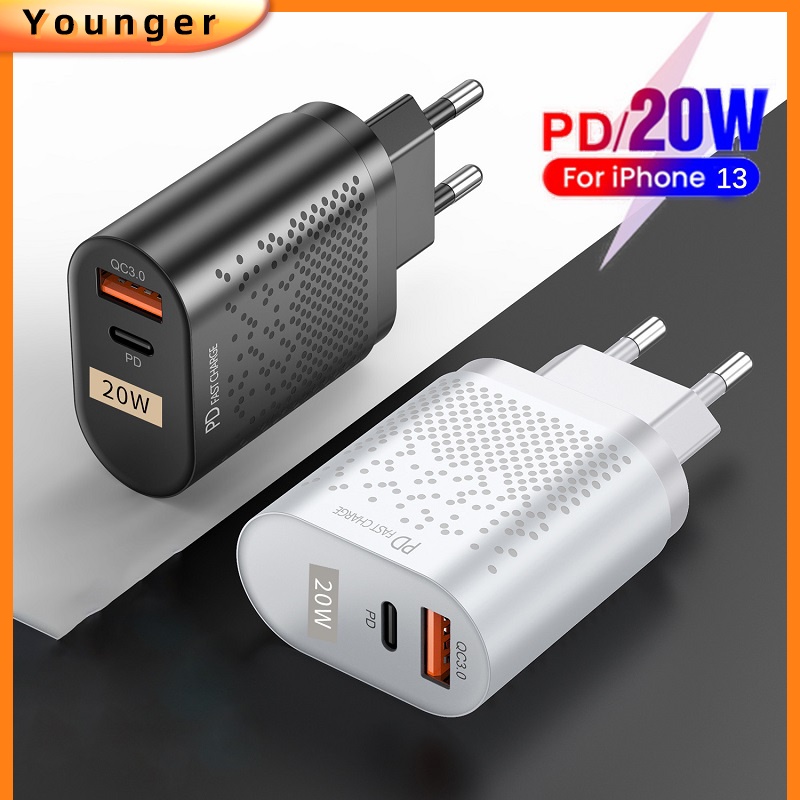 Pd Adapter Charger USB Tipe-C 20W Qc 3.0 Fast Charging Untuk Travel