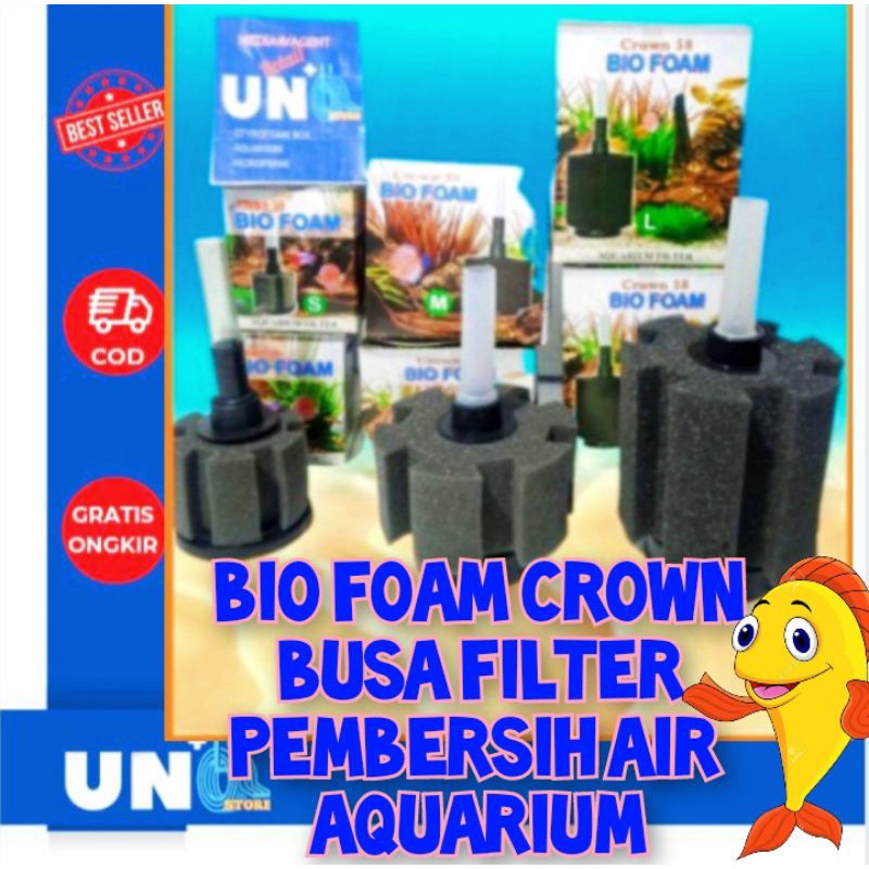 FILTER AERATOR AQUARIUM BIO FOAM BIOFOAM BIO SPONGE CROWN 58 SIZE (S/M/L)