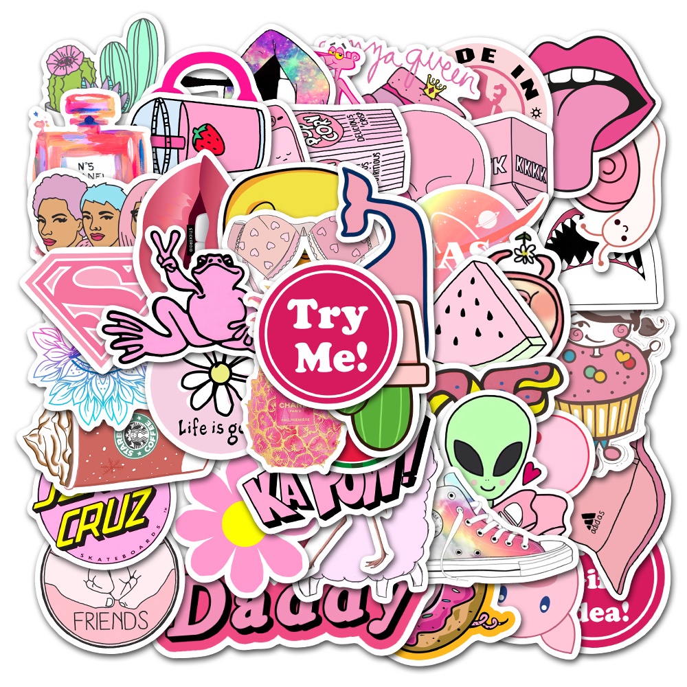 

Stiker style pink series isi 25 pcs