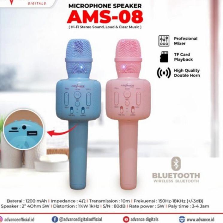 TZ.18Oc22ι • mic bluetooth karaoke advance ams 08 ams08