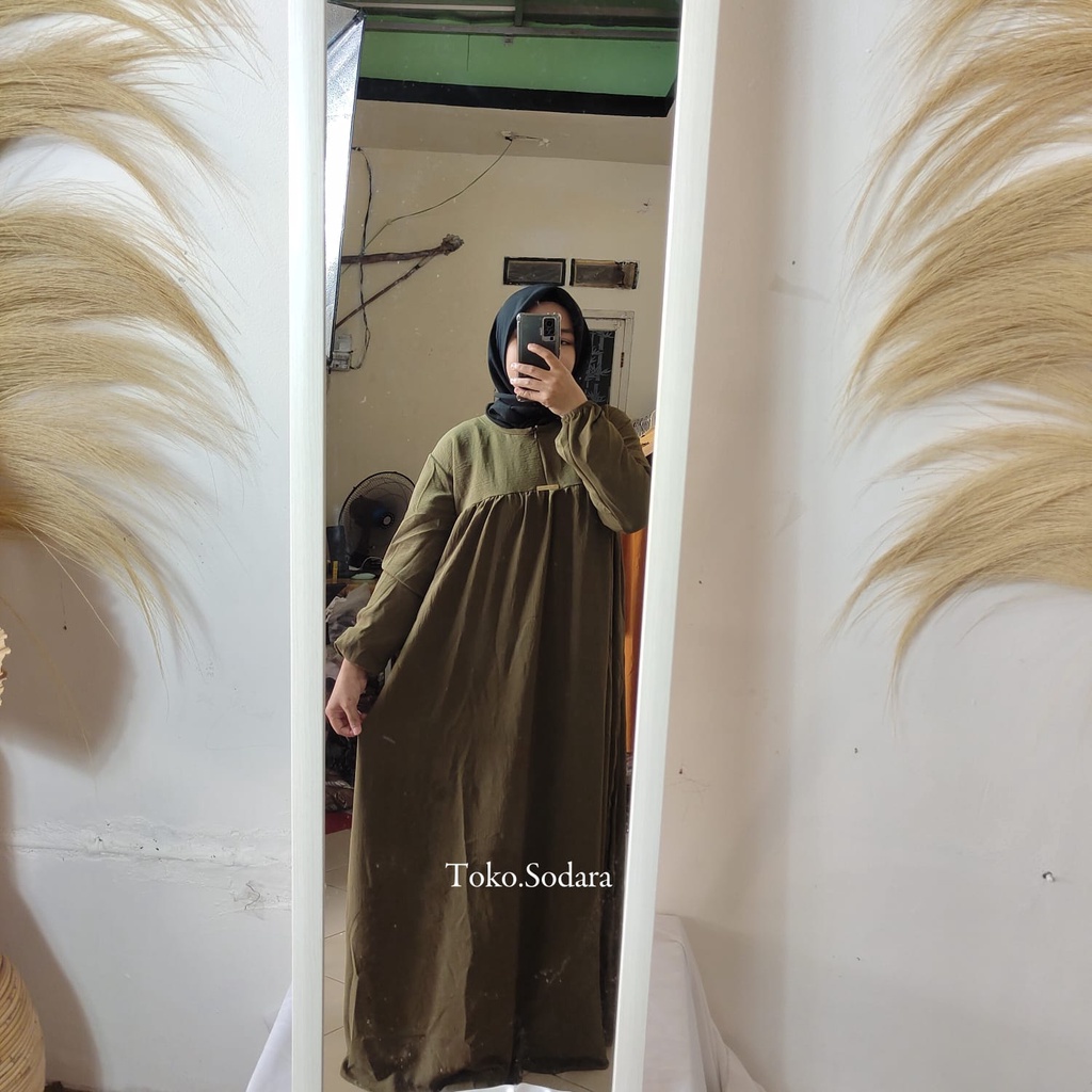 Gamis Adila Crincle Jumbo // Baju Lebaran Crincle // Gamis Crincle Jumbo