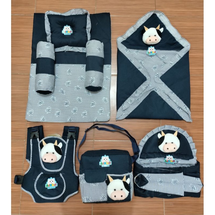 PROMO !!! TERMURAH SET PERLENGKPAN BAYI PAKET HEMAT 5 IN 1(GRATIS 1 SET SARUNG TANGAN/KAKI BAYI)