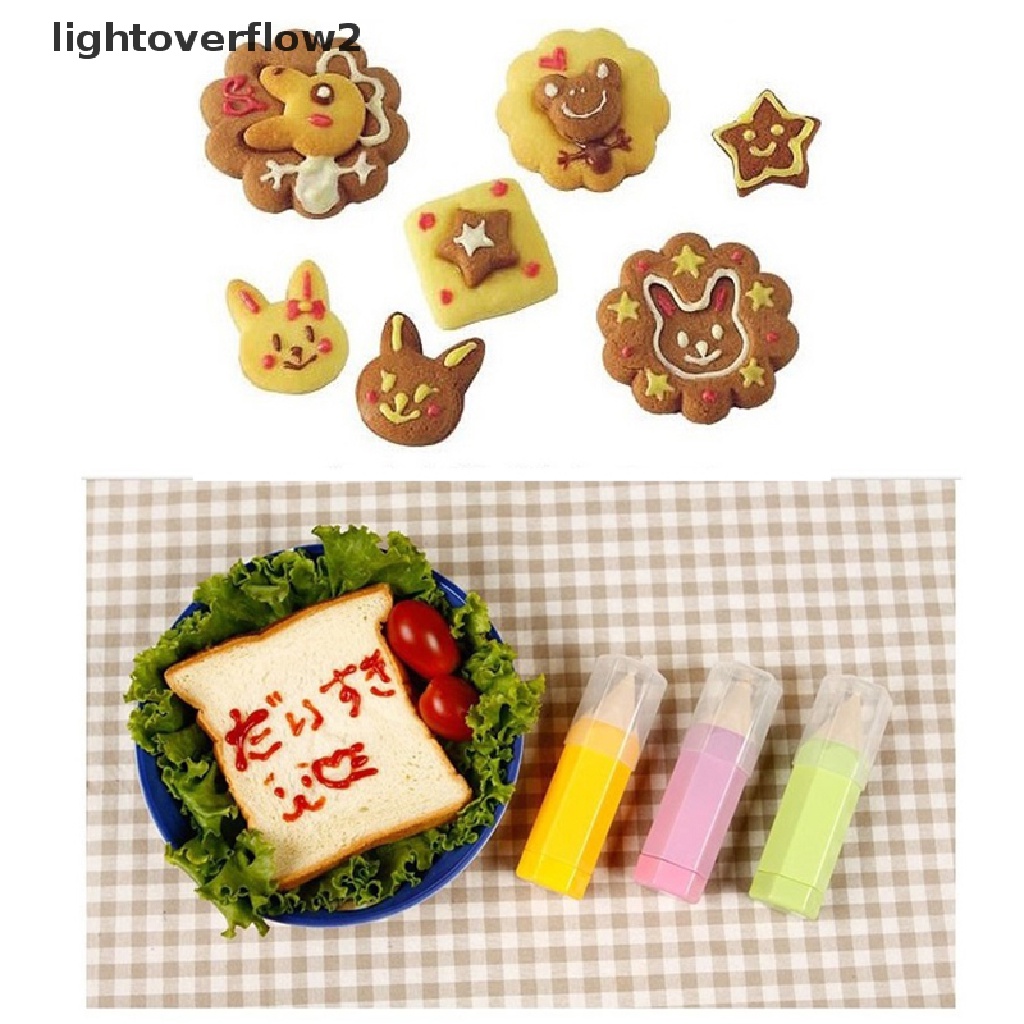 (lightoverflow2) 3pcs / Set Pen Tulis Plastik Untuk Dekorasi Kue / Biskuit / Pastry / Cokelat (ID)