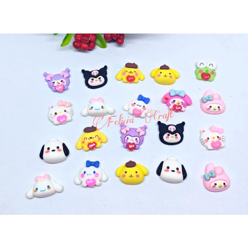 Clay Sanrio Head Love Dof Clear [set dan pilih motif]