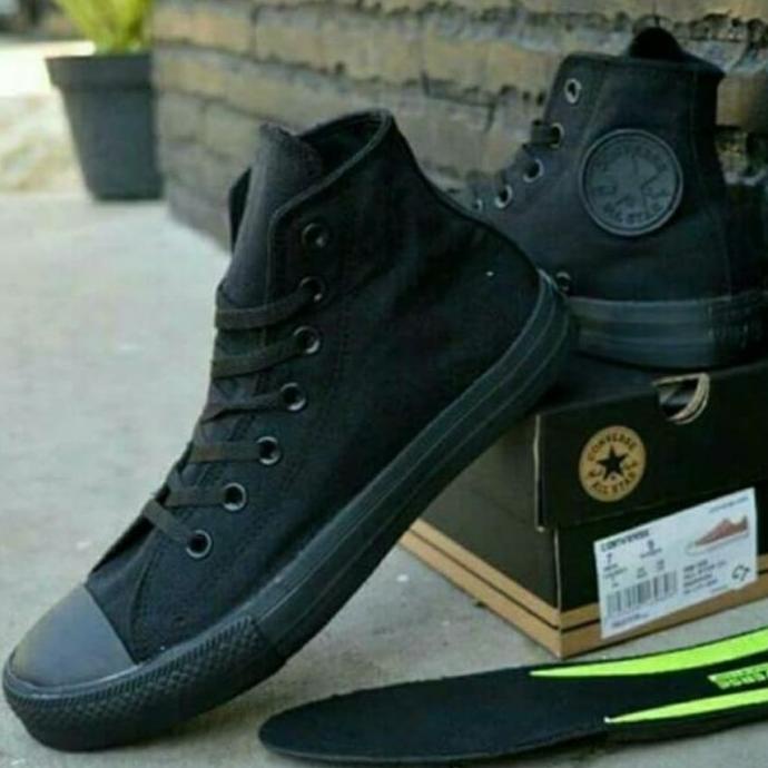 Sepatu Converse All Star Classic High Full Black Hitam Polos
