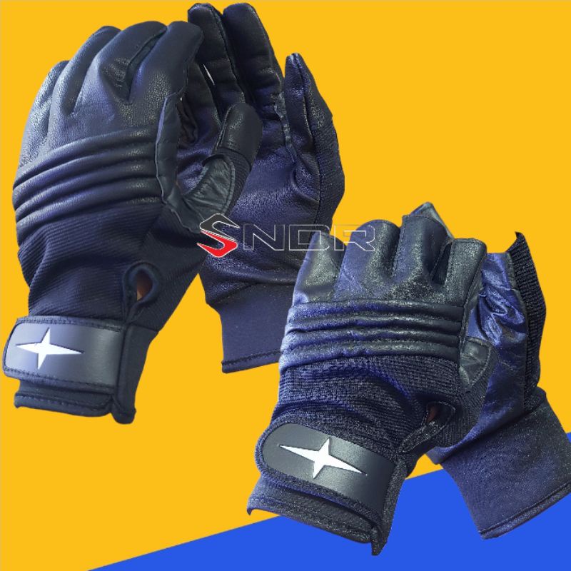 Sarung Tangan Kulit Motor Full Jari 1/2 Jari Pria Wanita