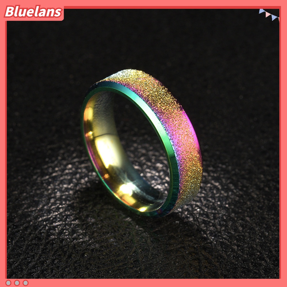 Cincin Jari Model Double Beveled Frosted Untuk Pria Dan Wanita