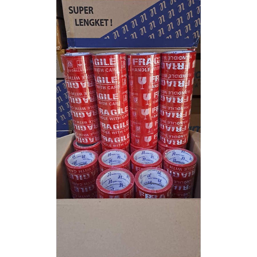 

1 PCS HARGA DAMAI LAKBAN FRAGILE PUTIH DAN MERAH 2 INCH 48 MM 72 YARD (COD)