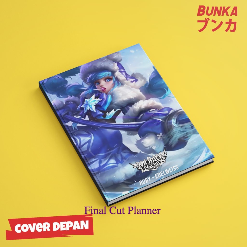 

Notebook Mobile legends Ruby Edelweiss Hardocover A5 Buku tulis catatan Notes Agenda planner Jurnal planner