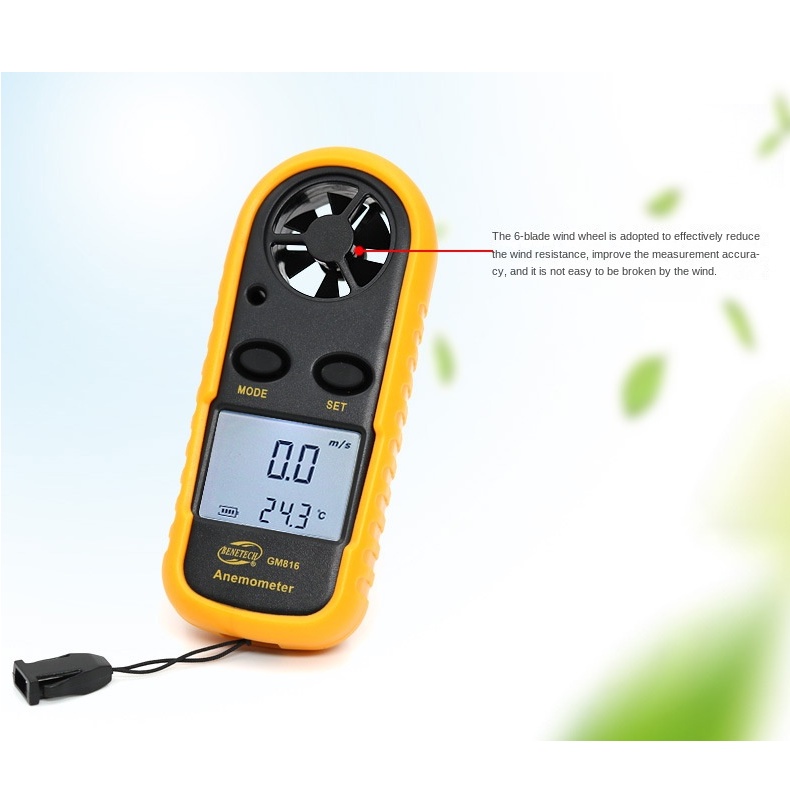 Digital Wind Anemometer GM816 Pengukur Kecepatan Angin GM 816 Tester Velocity Benetech Anemo Meter