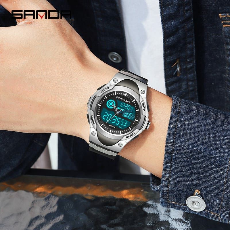 BEST SELLER SANDA 3117 Jam Tangan Pria Digital Analog Tali Rubber Shockproof Anti Air