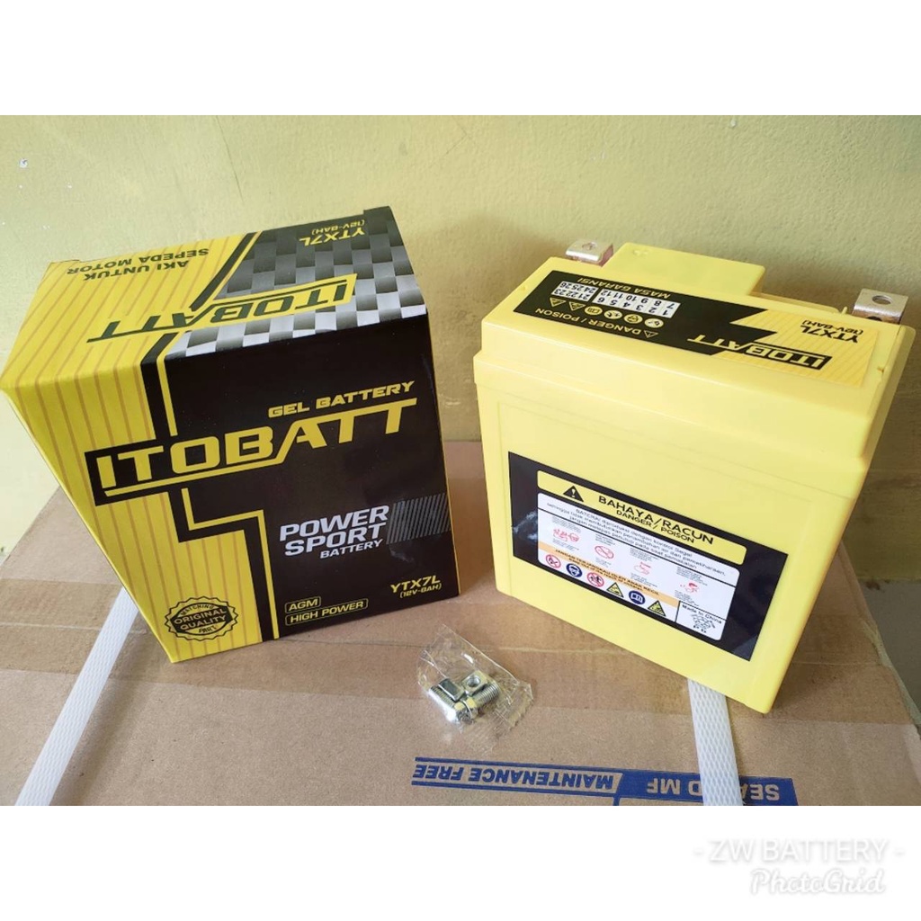 Aki Motor Xmax, Vespa Matic, Vespa s150, GTS, LXV YTX7L-BS ITOBATT